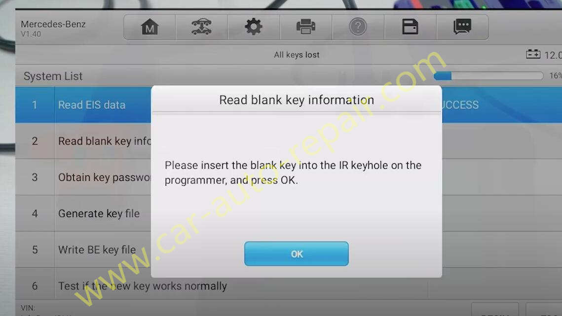 Benz GLK 2008-2014 All Key Lost Programming by Autel IM508S (10)
