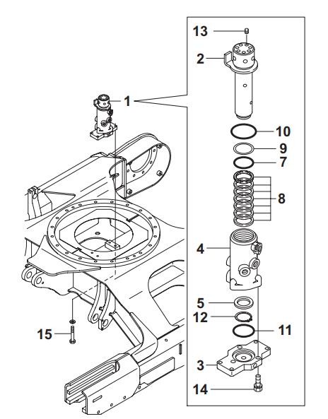 Yanmar ViO45-5 ViO55-5 Swivel Joint Disassembly and Reassembly (1)