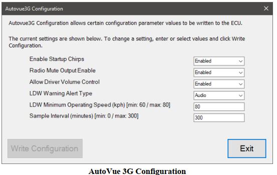 AutoVue 3G LDW System Configuration Test by Bendix ACOM