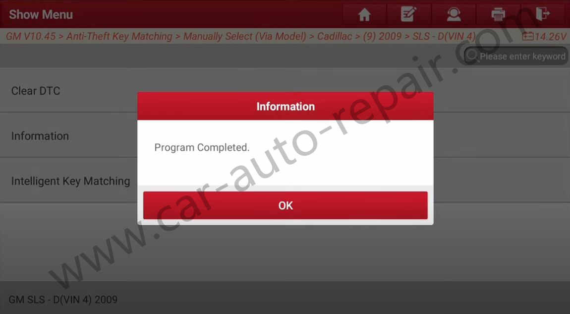 Cadillac SLS Key Programming by Launch X431 IMMO PRO (16)