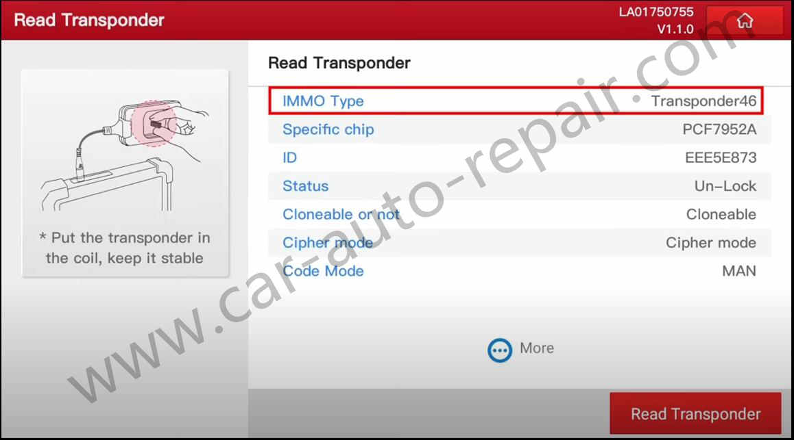 Cadillac SLS Key Programming by Launch X431 IMMO PRO (4)