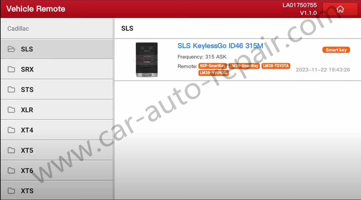 Cadillac SLS Key Programming by Launch X431 IMMO PRO (6)