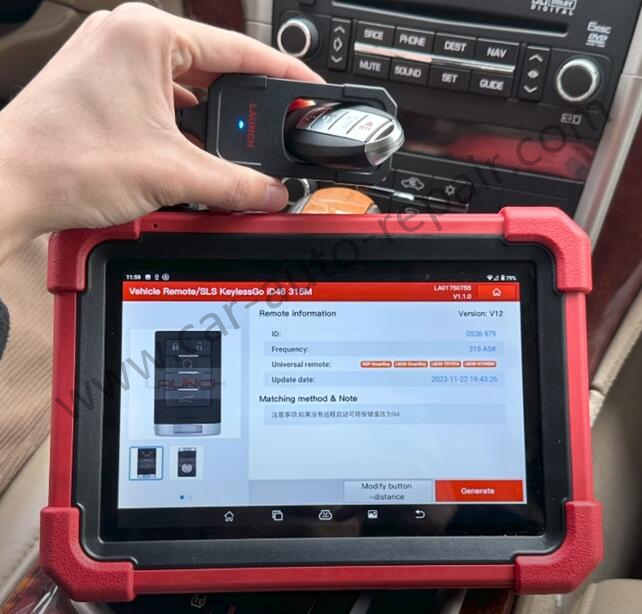 Cadillac SLS Key Programming by Launch X431 IMMO PRO (8)
