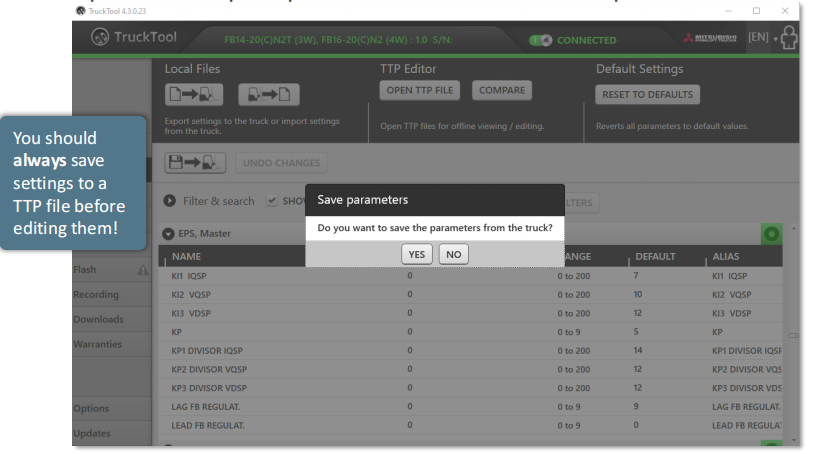 How to Use Trucktool to Change Parameters for Forklift (6)