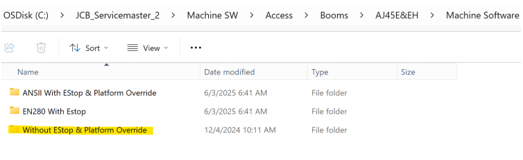 How to Select JCB Machine AJ45E Machine Software (4)
