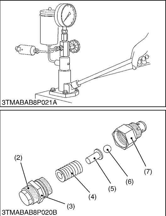 Kubota L3301 L3901 Excavator Safety Valve Setting Pressure Test (2)