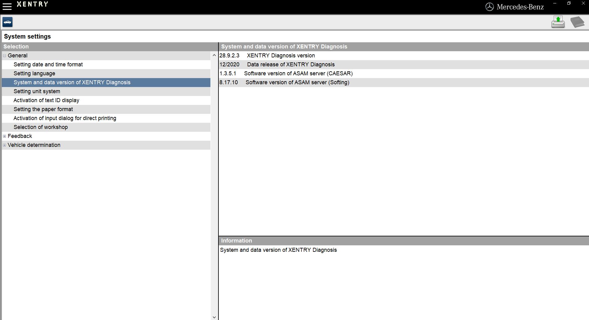 Xentry Benz 12.2020 data version