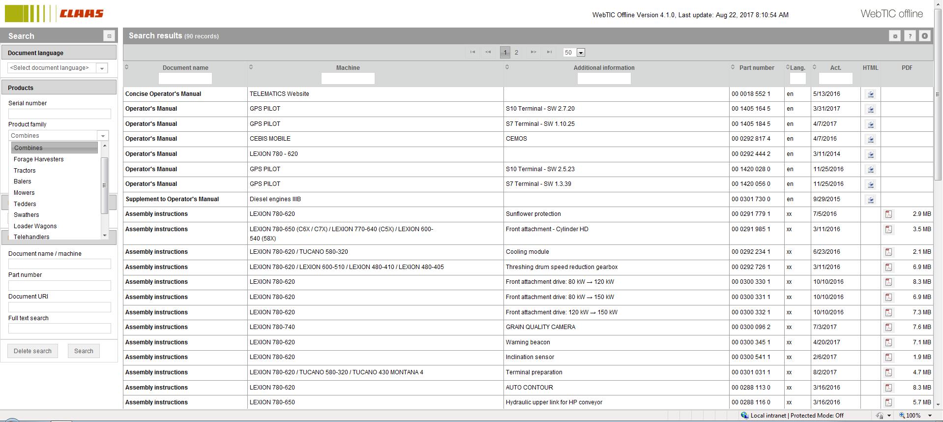 Claas WebTIC Offline Repair & Service 2017 2015 Free Download