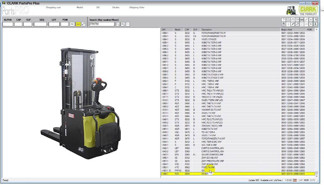 Clark Forklift PartsPro Plus EPC V565 (4)