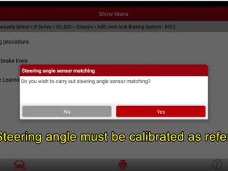 BMW X3 E83 Steering Angle Learning by Launch X431 (10)