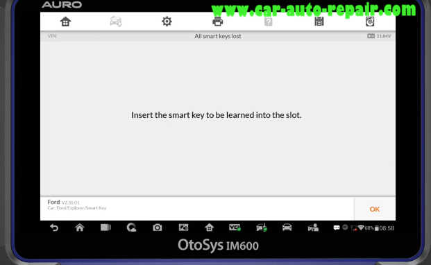 Ford Explorer 2015 Smart Key All Keys Lost Programming via AURO IM600 (12)