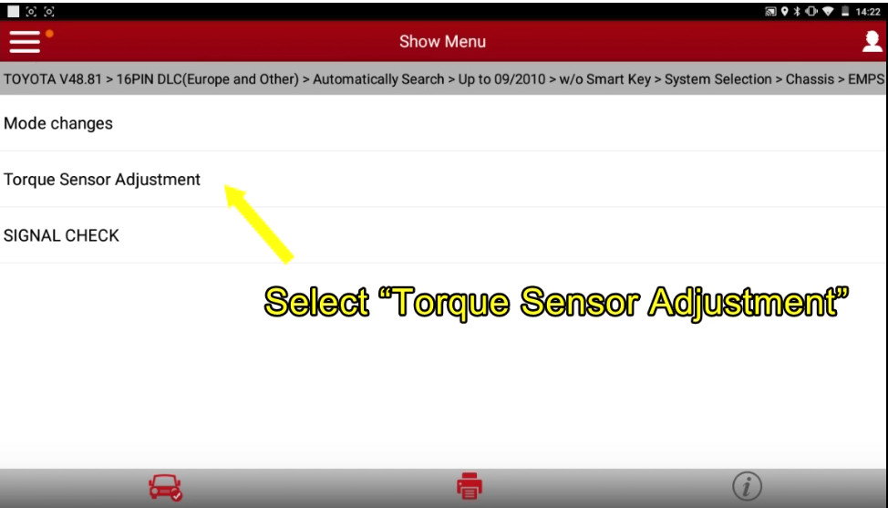 Adjust Torque Sensor for Toyota 2006 C1515 Trouble Code by Launch X431 (13)