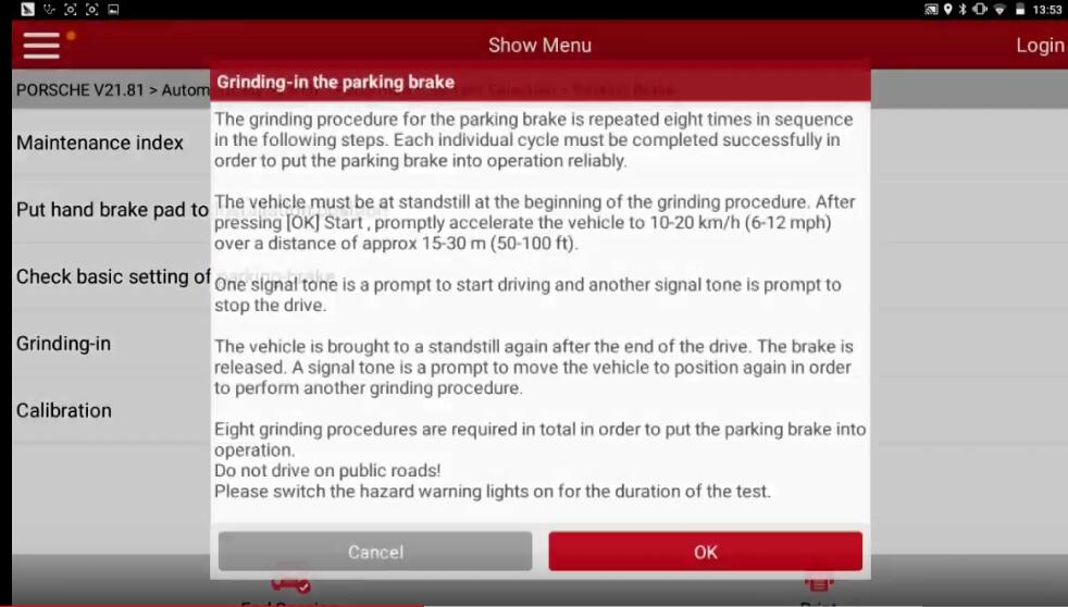 Porsche Panamera 2013 Parking Brake Programming After Replacement (13)