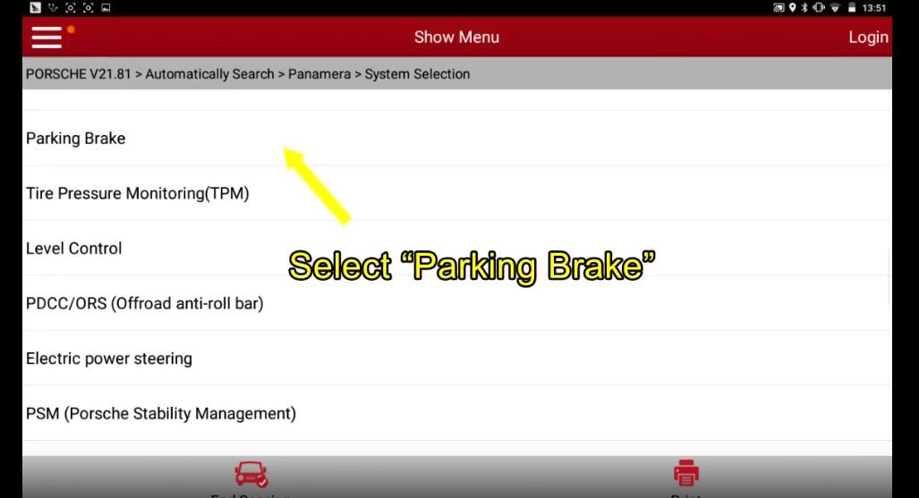 Porsche Panamera 2013 Parking Brake Programming After Replacement (4)