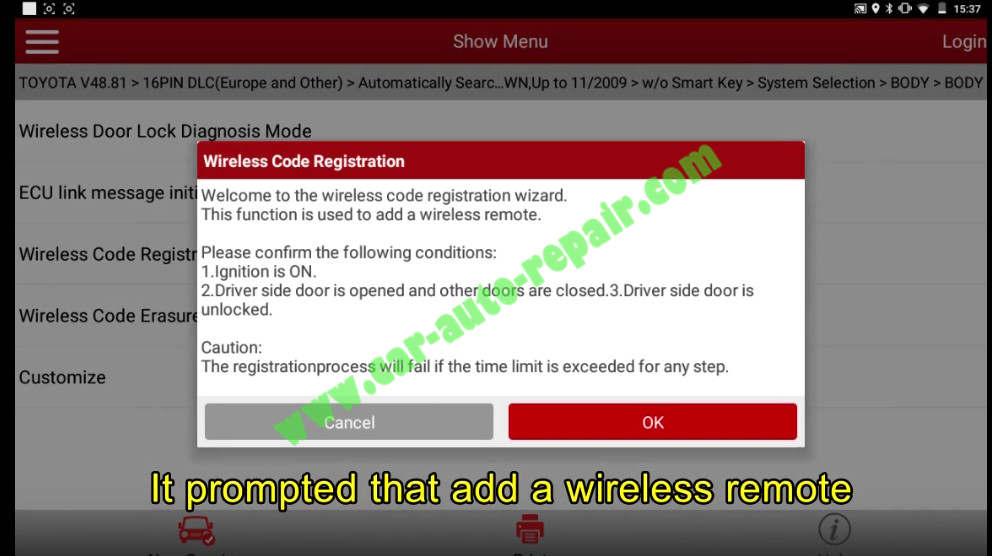 Toyota Crown 2013 Keys & Remote Programming by Launch X431 (17)