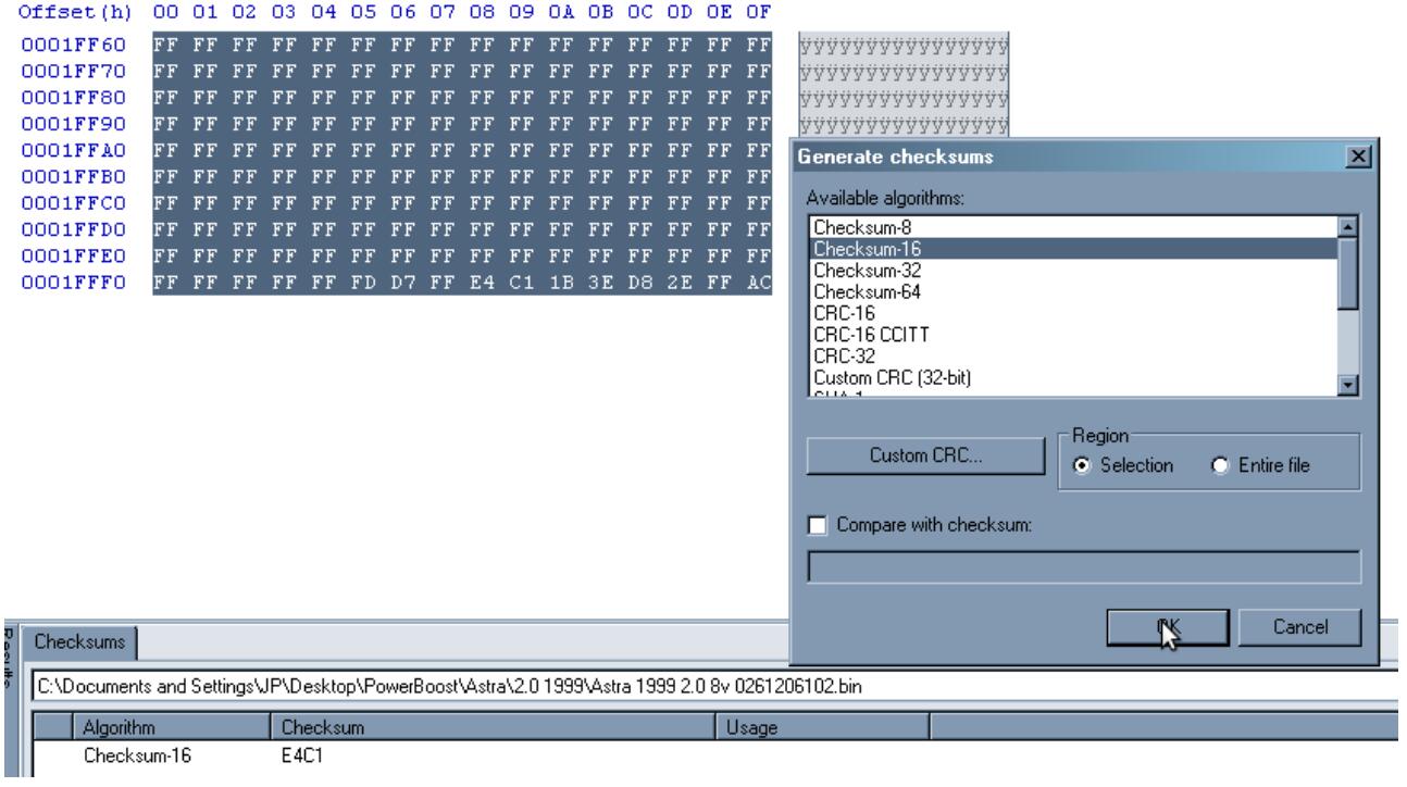 WinOLS Correct Checksum for Opel Motronic 1.5.5 (6)