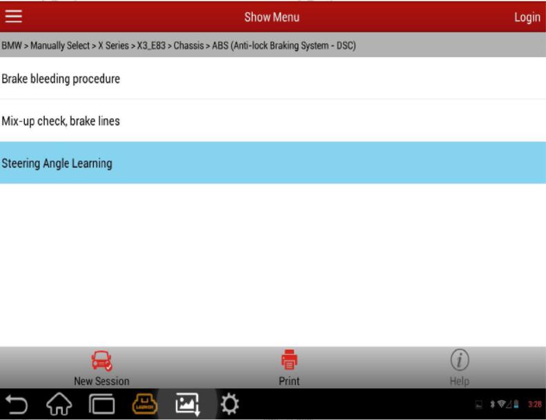 BMW X3 E83 Steering Angle Calibration by Launch X431 (10)