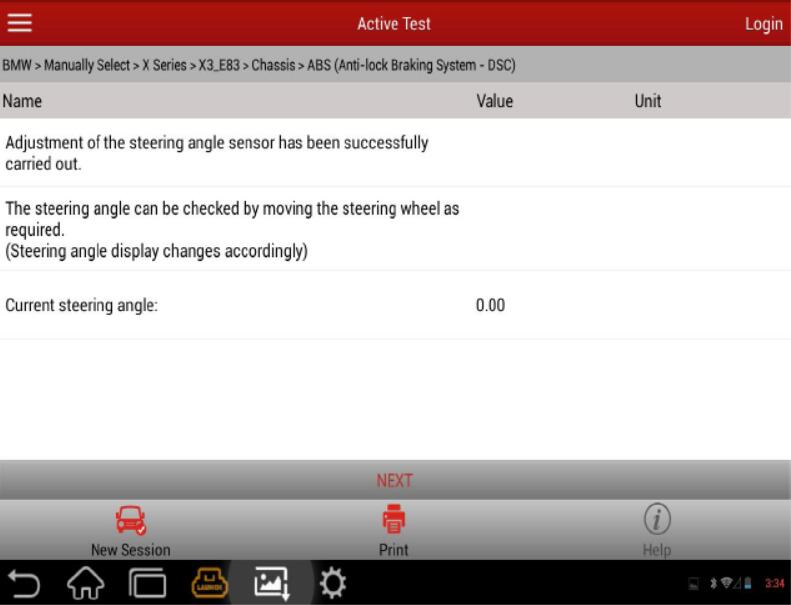 BMW X3 E83 Steering Angle Calibration by Launch X431 (11)