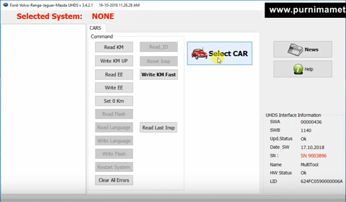 Ford Ecosport (RH850) 2018 Odometer Programming by SMOK UHDS (2)