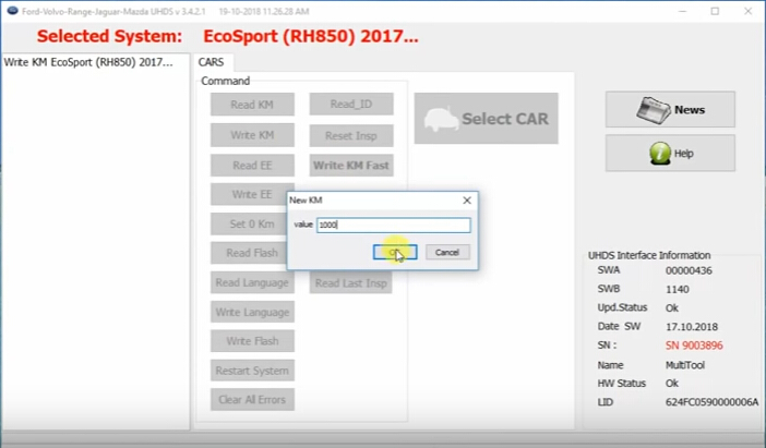 Ford Ecosport (RH850) 2018 Odometer Programming by SMOK UHDS (6)