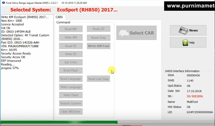 Ford Ecosport (RH850) 2018 Odometer Programming by SMOK UHDS (7)