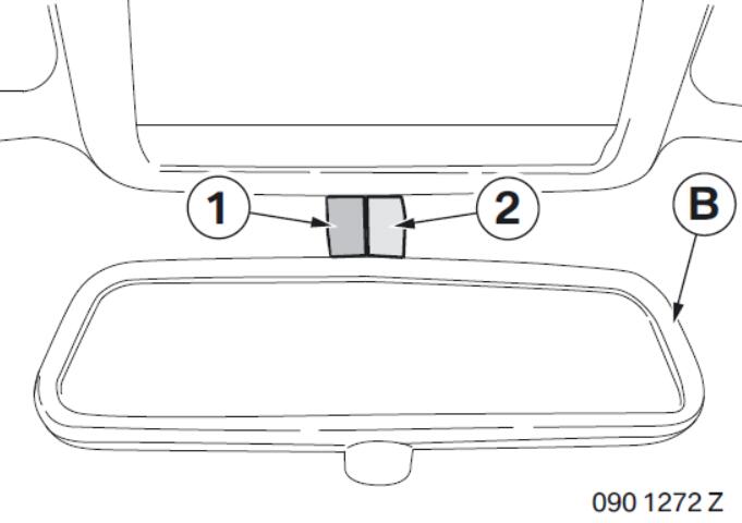 BMW Electrochromatic Interior Mirror with Compass Garage Door Opener (14)