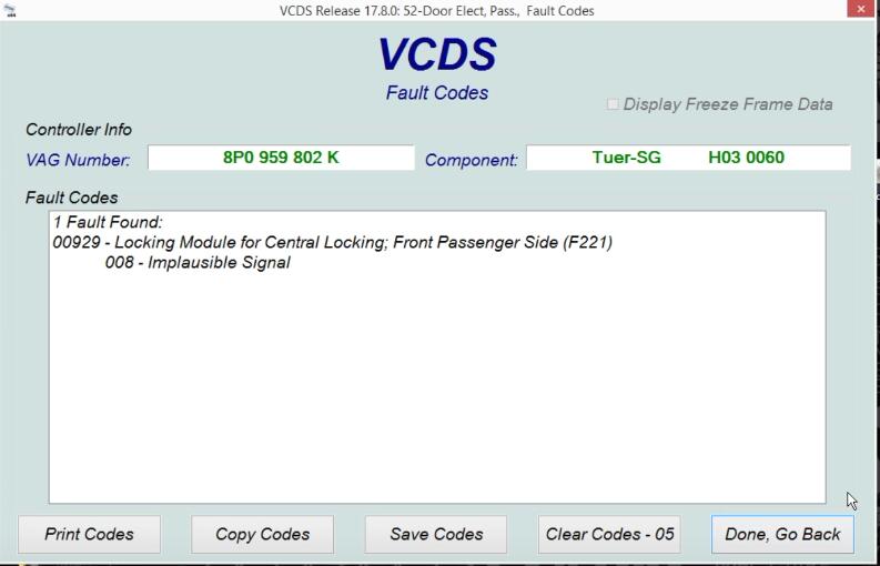 VW Door Lock Control Model 00929 & 00121 Trouble Repair (2)