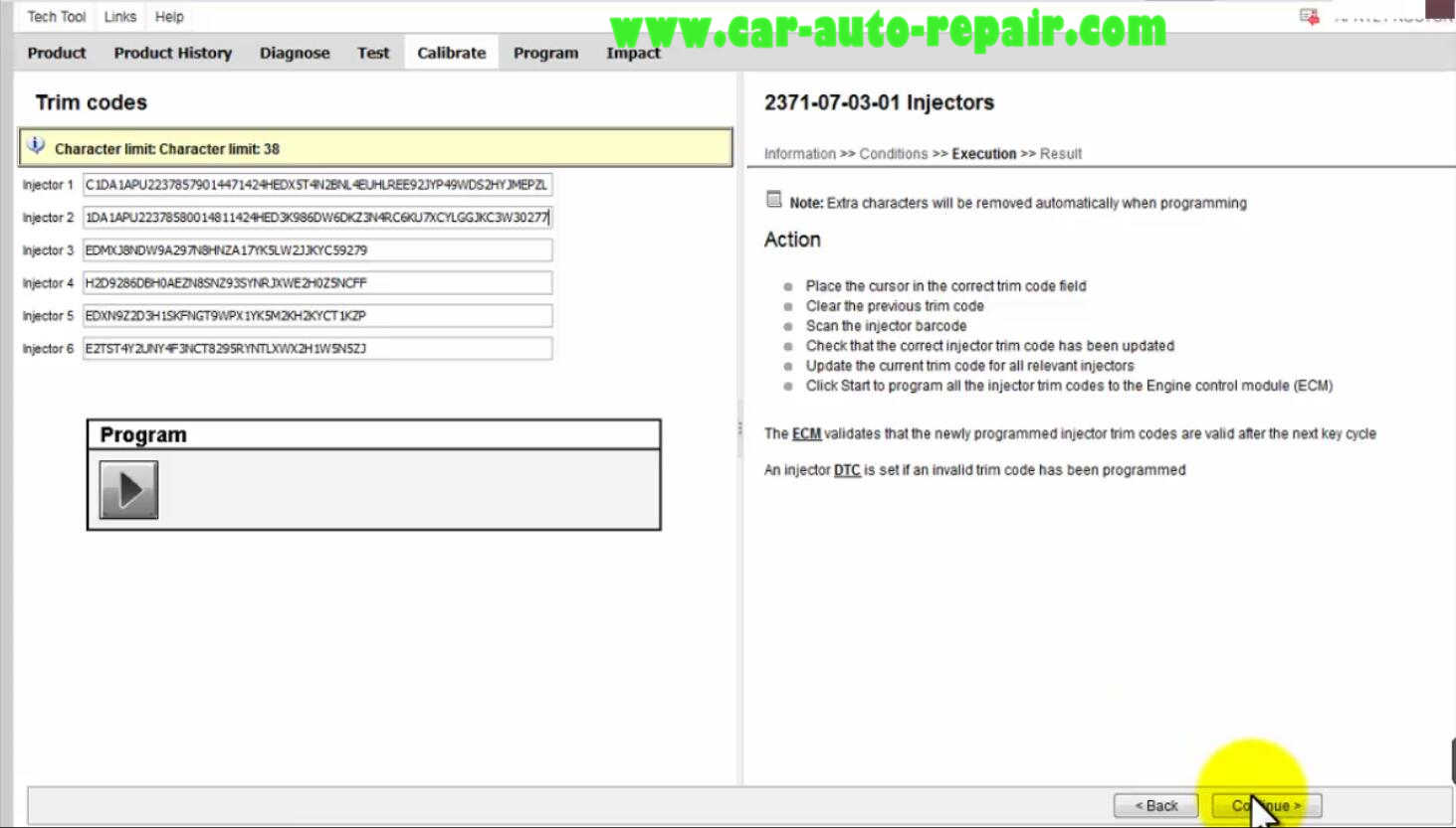 Volvo PTT Calibrate Injectors Trim Codes (10)