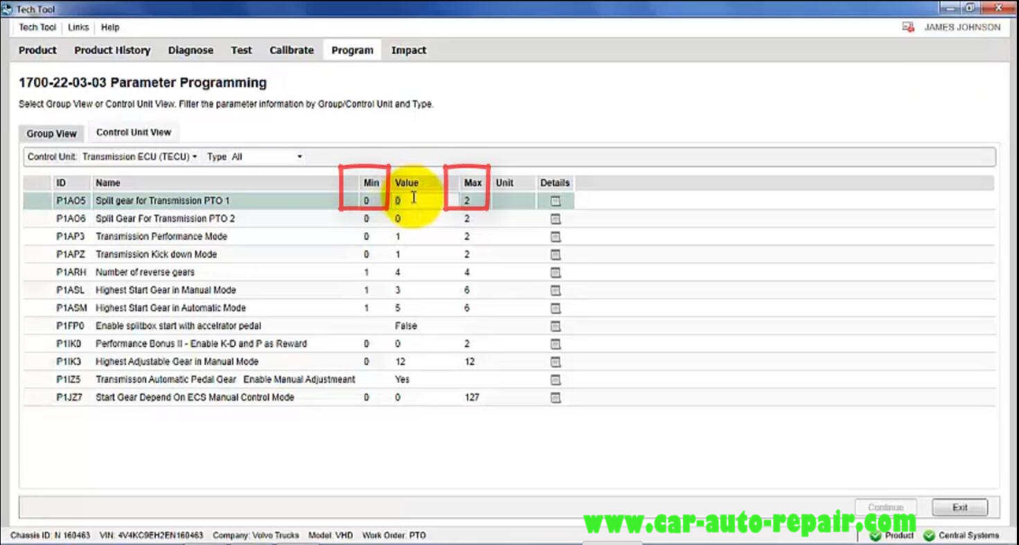 Volvo Premium Tech Tool Change Parameter P1AO5 (11)