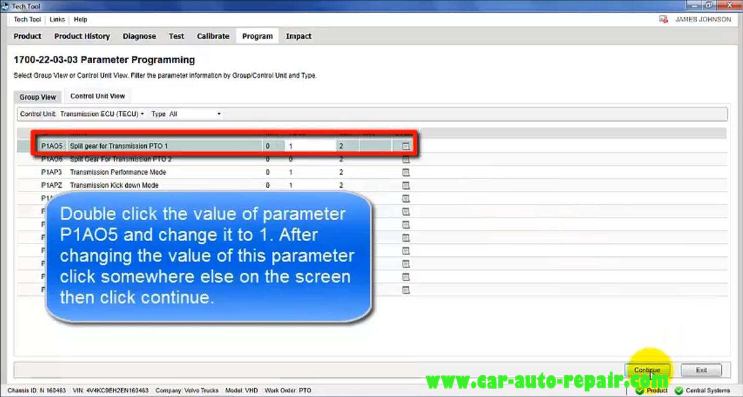 Volvo Premium Tech Tool Change Parameter P1AO5 (12)