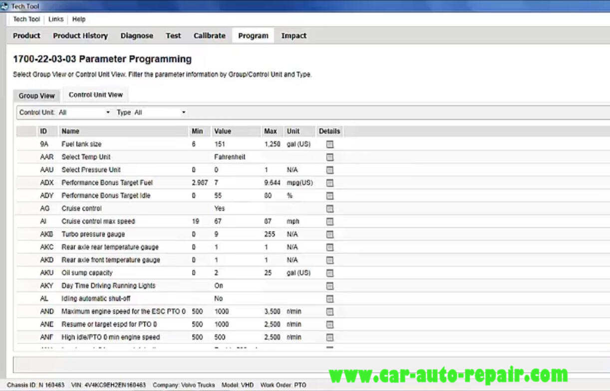 Volvo Premium Tech Tool Change Parameter P1AO5 (9)