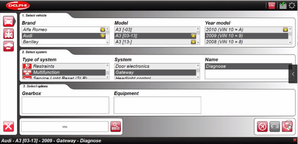 Delphi DS150E Diagnose Audi A3 2009 Gateway Real-time Data (1)