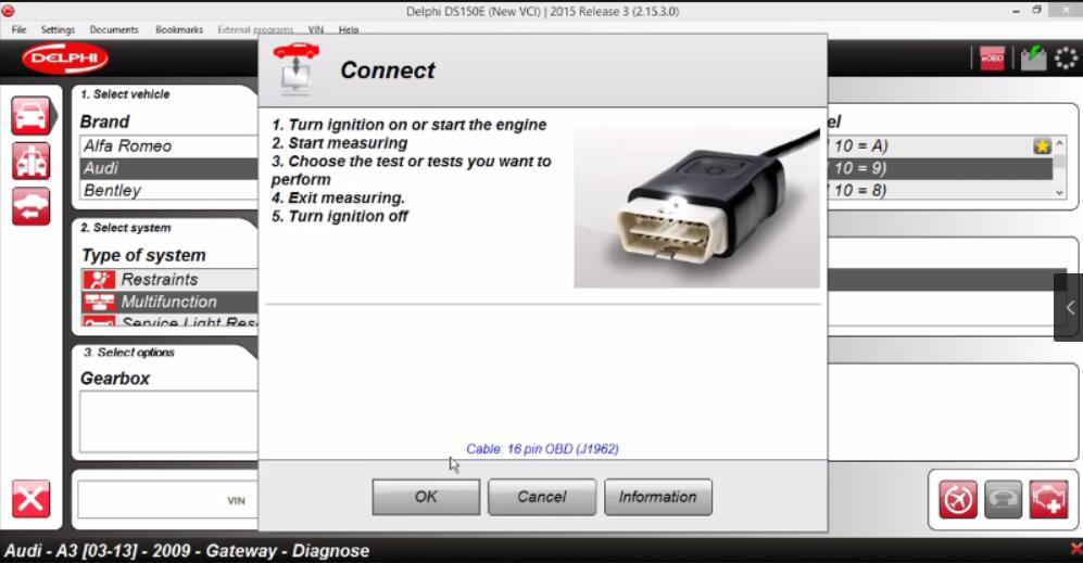 Delphi DS150E Diagnose Audi A3 2009 Gateway Real-time Data (2)