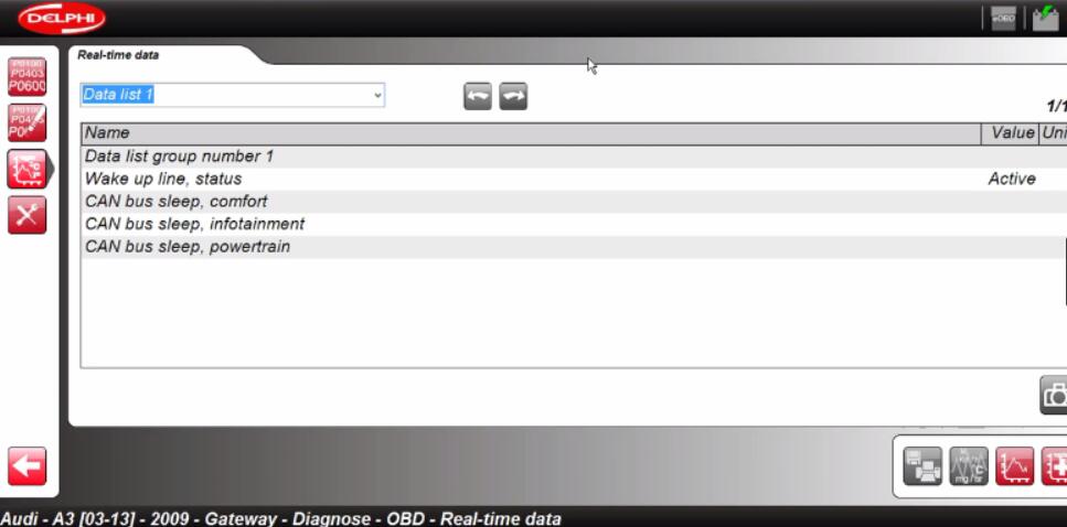 Delphi DS150E Diagnose Audi A3 2009 Gateway Real-time Data (4)