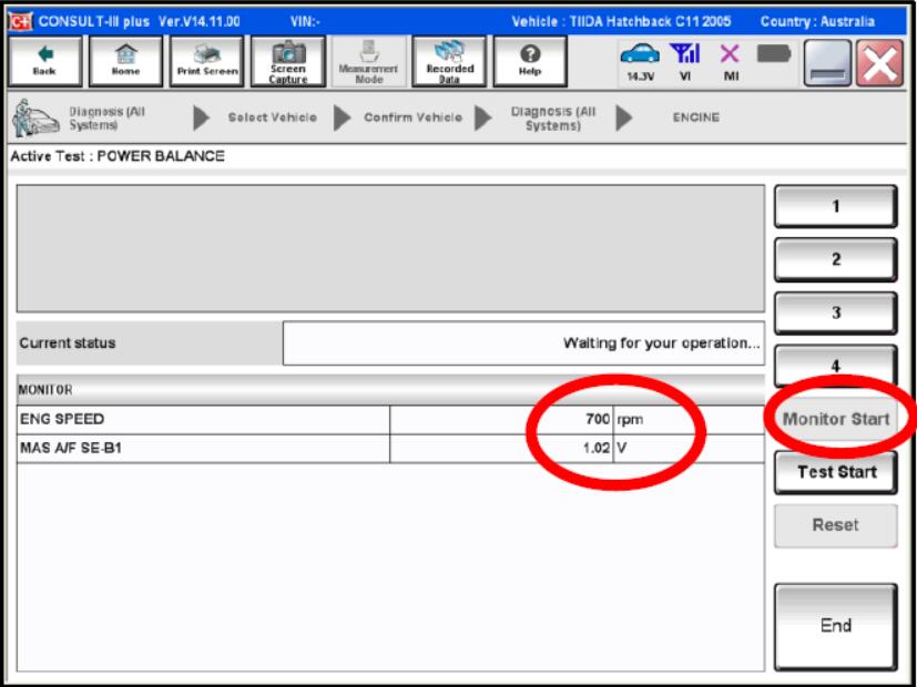 Nissan Consult 3 Plus Active Engine Cylinder Power Balance Test (5)