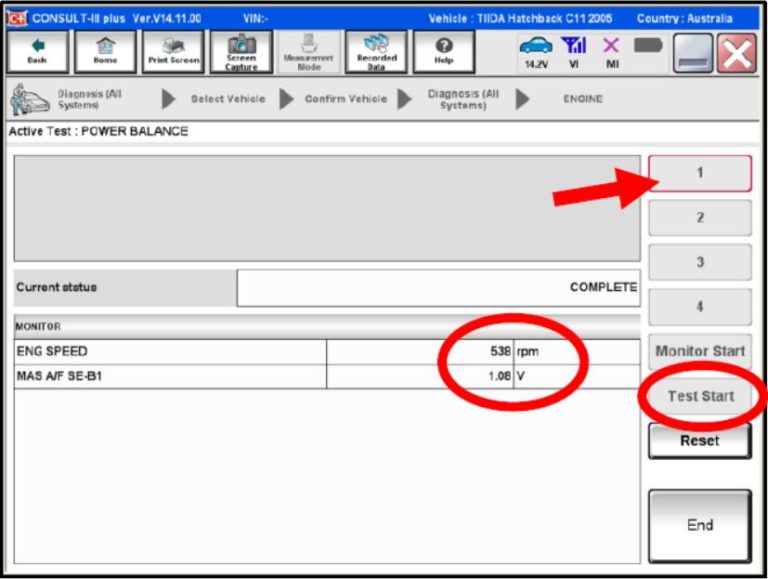 Nissan Consult 3 Plus Active Engine Cylinder Power Balance Test - Auto ...