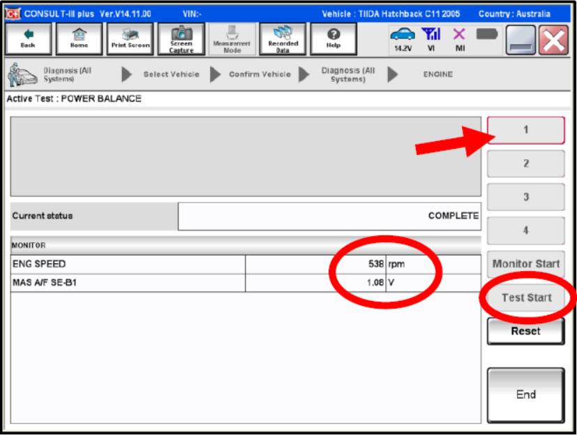 Nissan Consult 3 Plus Active Engine Cylinder Power Balance Test (6)