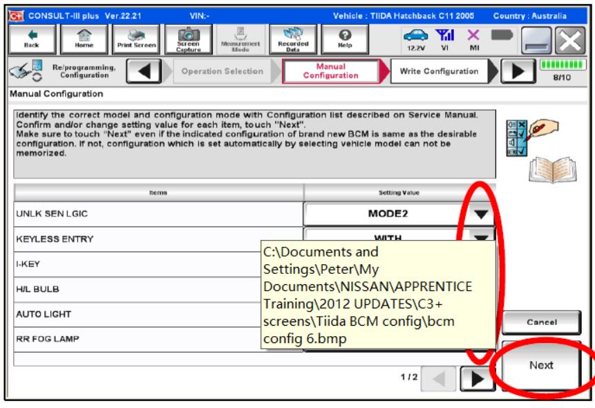 Nissan Consult 3 Plus BCM Configuration Guide (7)