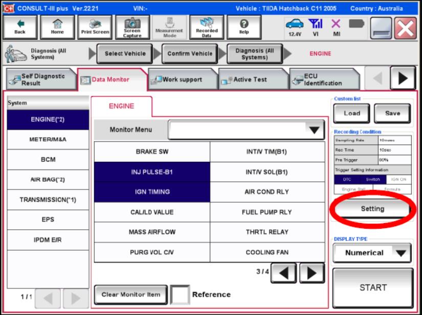 Nissan Consult 3 Plus Data Monitor Recording Function (4)