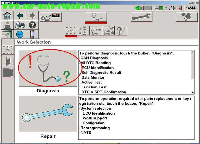 Nissan Consult 3 Plus Diagnos Read DTCs for Infiniti FX3545 2003 (14)