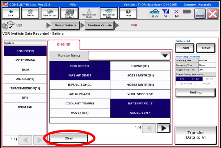 Nissan Consult 3 Plus VDR Setting Guide (4)