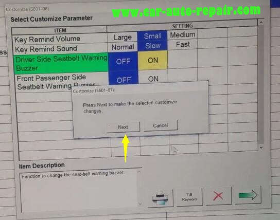 Toyota Tundra 2016 Seatbelt Chime Disable by Techstream TIS (6)