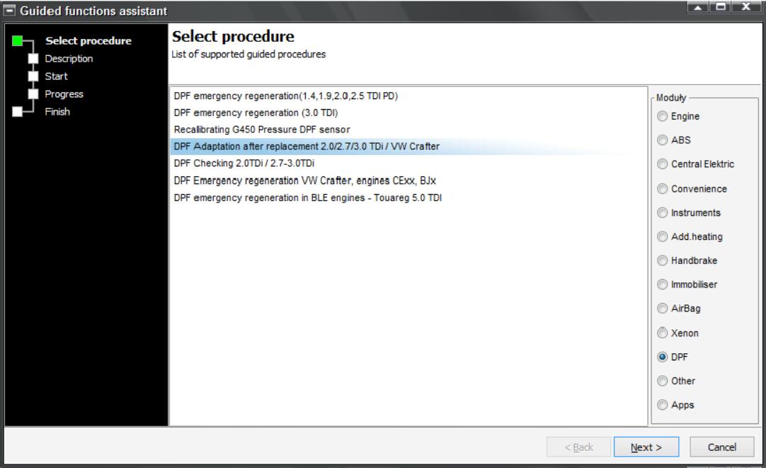 VCP System DPF Adaptation for VW 2.02.73.0 TDiVW Crafter (1)