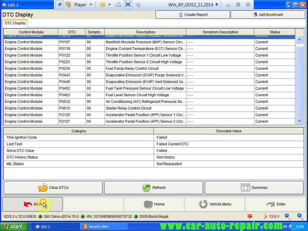 GM GDS2 Diagnose & Read DTC for 2009 Buick Regal 2.0L LDK