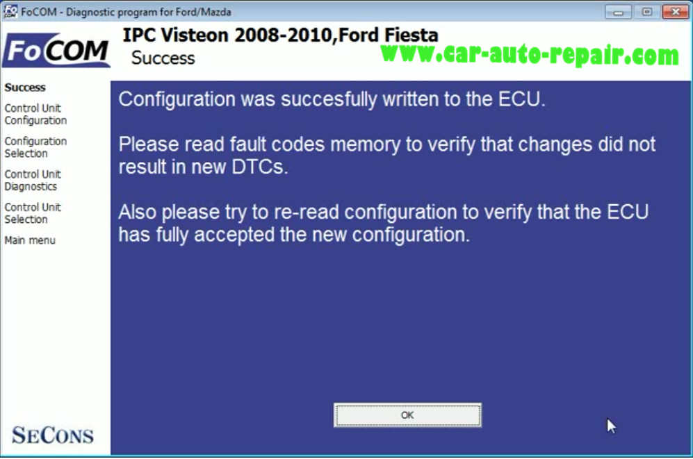 FCOM Coding Ford Fiesta 2010 Instrument Display KM to Miles (8)