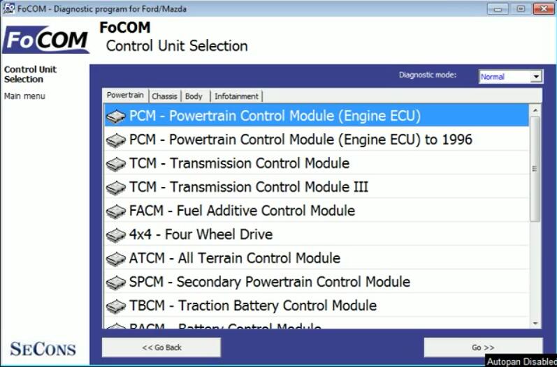 FCOM Key On Engine Off KOEO Test for Ford Ka 1999 (1)