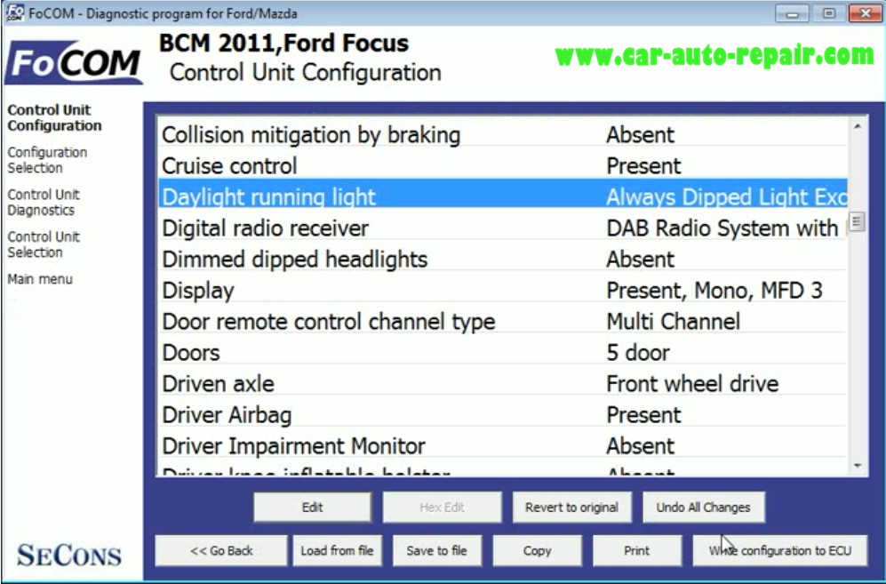 Ford Focus 2011 Day Running Lights Coding by FCOM (7)