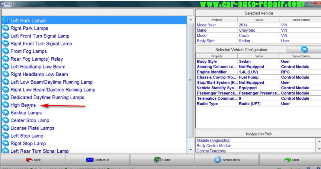 How to Use GM GDS2 Perform Bi-directional Controls (9)