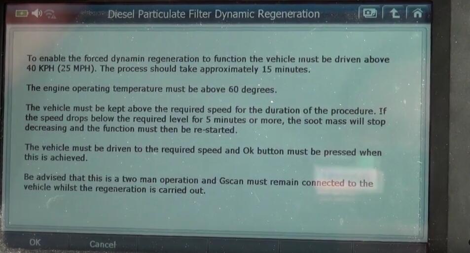 Jaguar XF 2011 DPF Regeneration by G-Scan 2 Diagnostic Tool (5)