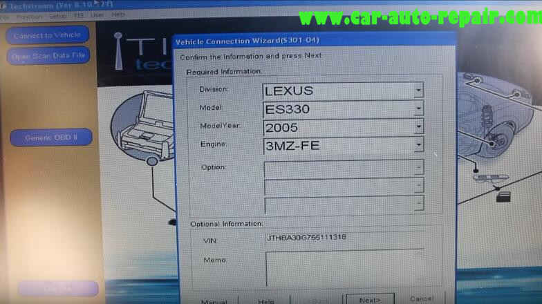 Lexus ES330 2005 Remote Power Window Coding by Toyota Techstream (5)